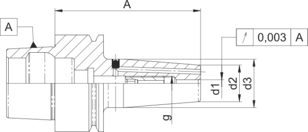 Schrumpffutter Standard HSK-E40 mit Kühlkanalbohrung